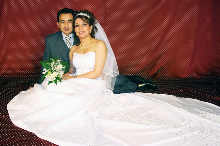 White wedding dress by Sharif Mohammadi